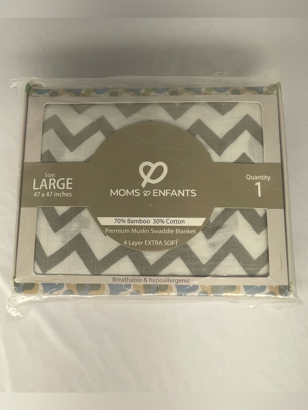 BNIB Muslin Moms & Enfants Large Chevron Swaddle